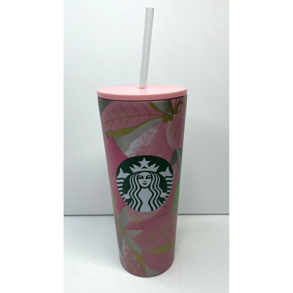 NEW STARBUCKS Holiday 2020 Stainless Steel Poinsettia Siren Tumbler 24oz Venti
